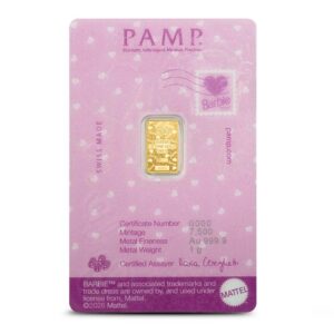 1 Gram PAMP Suisse Barbie Valentine’s Day Gold Bar (New w/Assay)