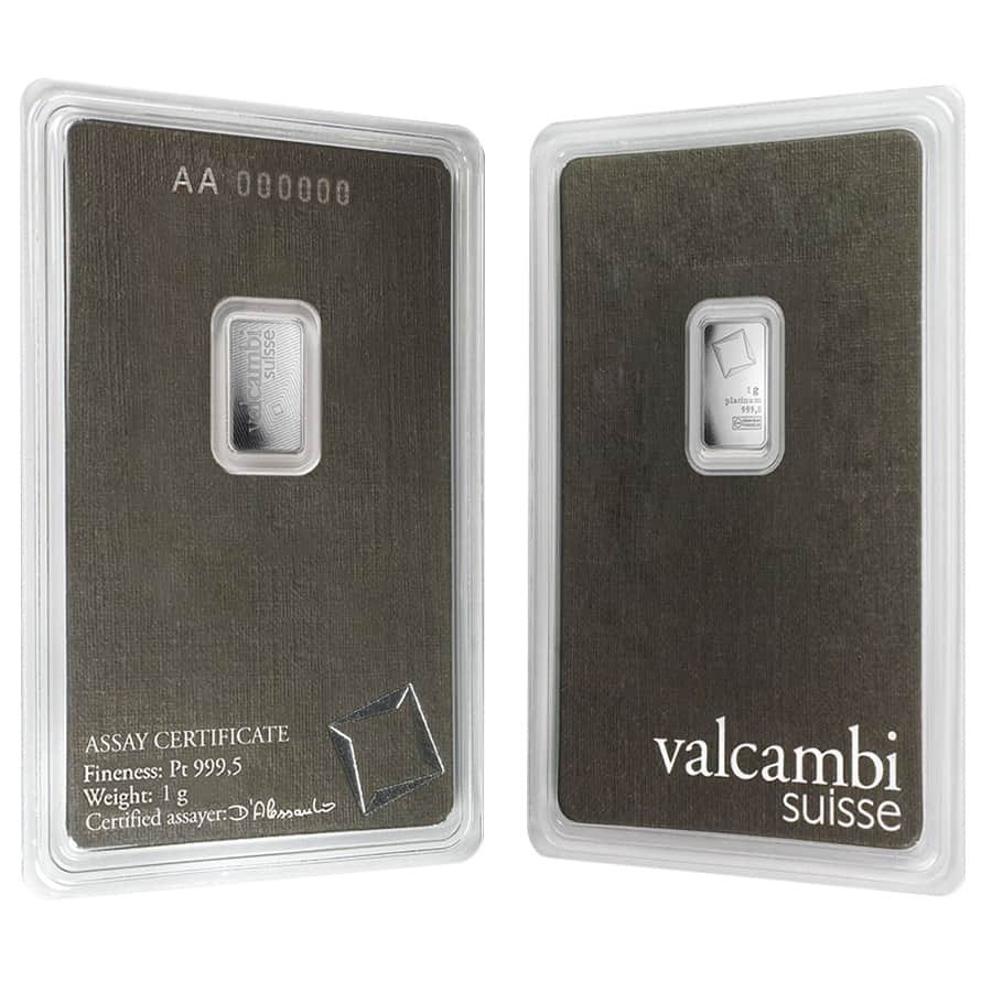 1 Gram Valcambi Platinum Bar For Sal