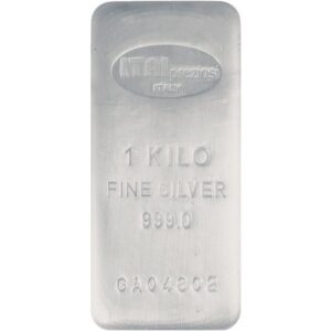 1 Kilo Italpreziosi Cast Silver Bar (New w/ Assay)