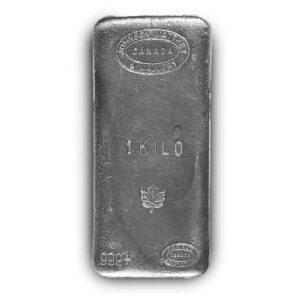 1 Kilo Johnson Matthey and Mallory Silver Bar (Maple Leaf Design)