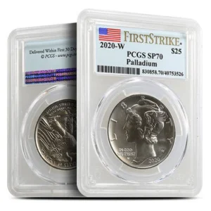 1 oz American Palladium Eagle Coin MS70/SP70/PR70/PF70 (Random Year, Varied Label, PCGS or NGC)