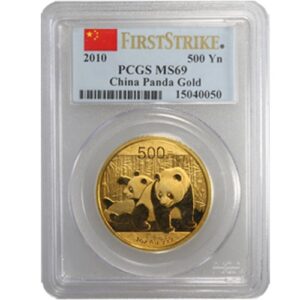 1 oz Chinese Gold Panda Coin MS69 (Random Year, Varied Label, PCGS or NGC)
