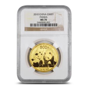 Buy 1 oz Chinese Gold Panda Coin MS70 (Random Year, Varied Label, PCGS or NGC)