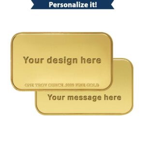 1 oz Design Your Own Engravable Gold Bar (New w/ Capsule)
