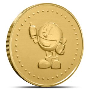 1 oz PAC-MAN Game Token Gold Round (BU)