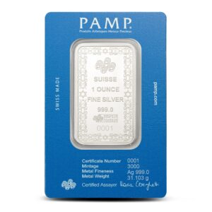 1 oz PAMP Suisse Star of David Silver Bar (New w/ Assay)