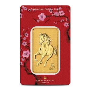1 oz Perth Mint Lunar Year of the Horse Gold Bar (New)