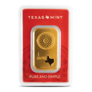 1 oz Texas Mint Gold Bar For Sale (New)