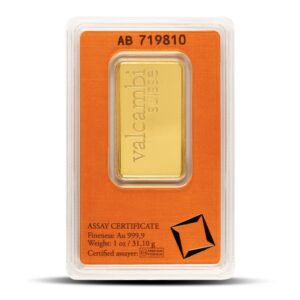 Buy 1 oz Valcambi Gold Bar (New w/ Assay)