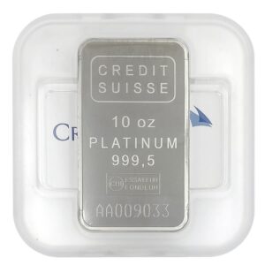 10 oz Credit Suisse Platinum Bar For Sale (New w/ Assay)