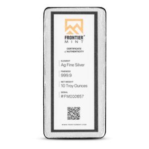 Buy 10 oz Frontier Mint Silver Bar (New w/ CoA)