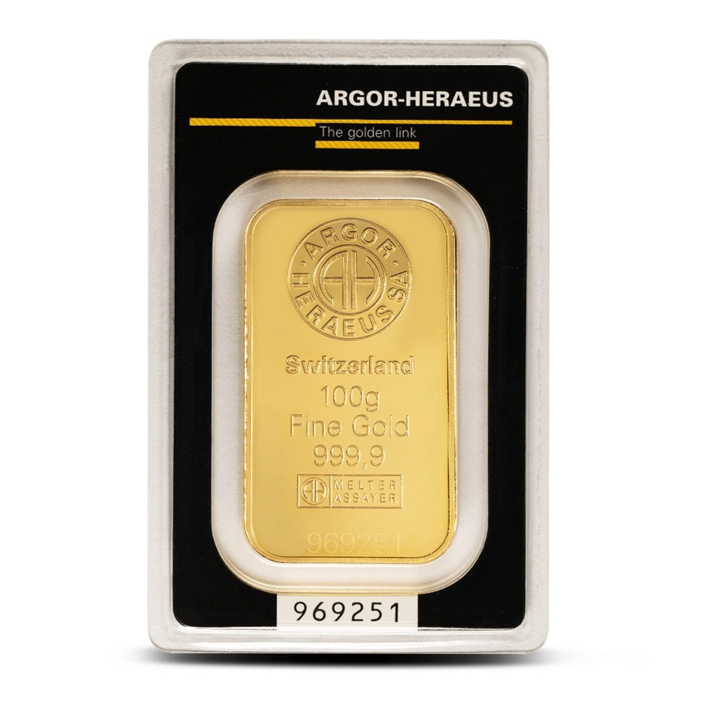 Buy 100 Gram Argor Heraeus Gold