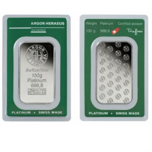 Buy 100 Gram Argor Heraeus Platinum Bar (New w/ Assay)