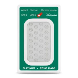 100 Gram Argor Heraeus Platinum Bar (New w/ Assay)