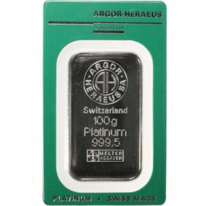 100 Gram Platinum Bar For Sale (Varied Condition)