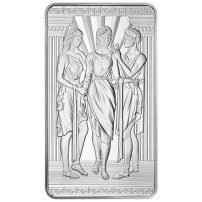 100 oz Great Britain The Great Engravers Collection Three Graces Silver Bar (New)