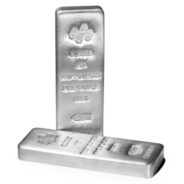 100 oz PAMP Suisse Silver Bar For Sa