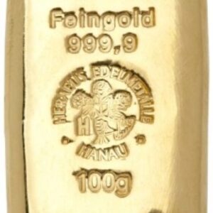 Buy 100 Gram Heraeus Gold Cast Bar