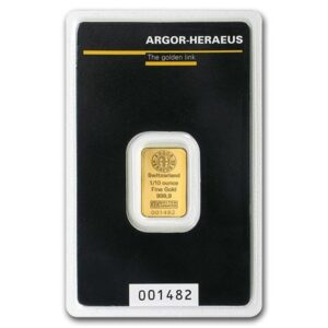 1/10 oz Argor Heraeus Gold Bar For Sale (New w/ Assay)