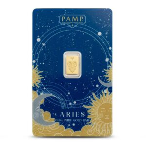 1/2 Gram PAMP Suisse Zodiac Aries Gold Bar (New w/ Assay)