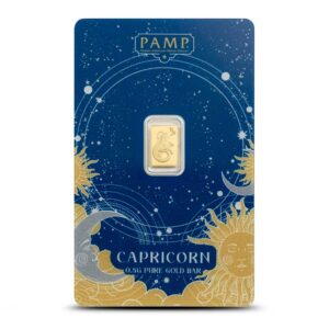 1/2 Gram PAMP Suisse Zodiac Capricorn Gold Bar (New w/ Assay)