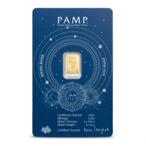 1/2 Gram PAMP Suisse Zodiac Gemini Gold Bar (New w/ Assay)