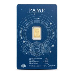 1/2 Gram PAMP Suisse Zodiac Taurus Gold Bar (New w/ Assay)