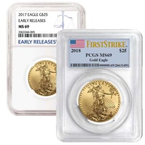 1/2 oz American Gold Eagle Coin MS69 (Random Year, Varied Label, PCGS or NGC)