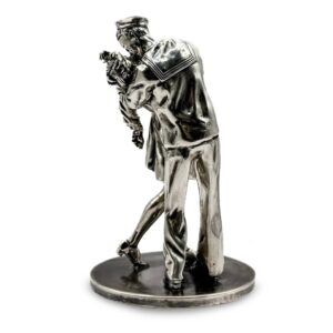 12 oz Antique Finish The Kiss Silver Statue (New, Box + CoA)
