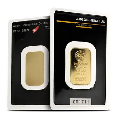 1/2 oz Argor Heraeus Gold Bar For Sa