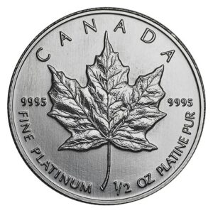 1/2 oz Canadian Platinum Maple Leaf Coin (Random Year)