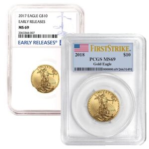 1/4 oz American Gold Eagle Coin MS69 (Random Year, Varied Label, PCGS or NGC)