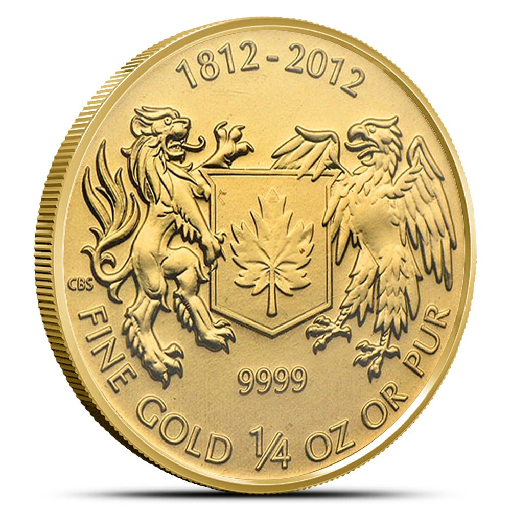 1/4 oz Canadian War of 1812 Gold Coi