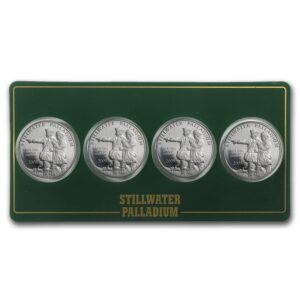 1/4 oz Johnson Matthey Palladium 4-Round Set (Lewis & Clark, w/ Assay)