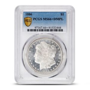1886 Morgan Silver Dollar Coin PCGS MS66 DMPL