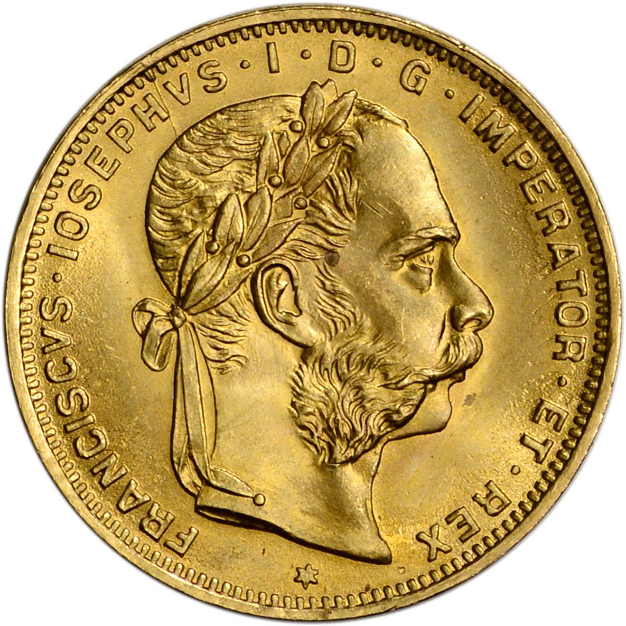 1892 20 Francs 8 Florin Austrian Gol