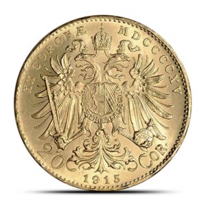 1915 20 Corona Austrian Gold Coin (AU+, Restrike)