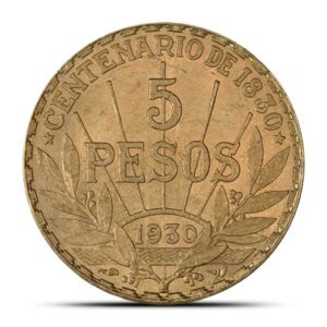 Buy 1930 5 Peso Uruguay Gold Coin (XF+)