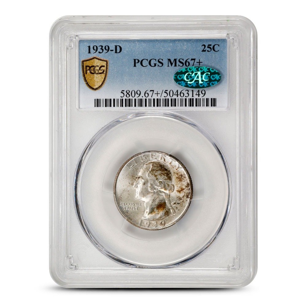 1939-D Washington Quarter PCGS MS67