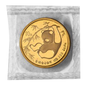 1985 1/10 oz Chinese Gold Panda Coin Large Date (Sealed)