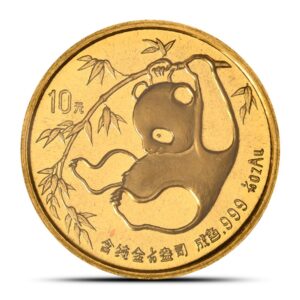 1985 1/10 oz Chinese Gold Panda Coin Large Date (Sealed)