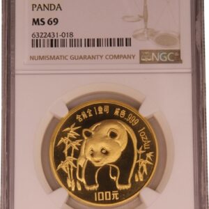 1986 1 oz Chinese Panda Gold Coin NGC MS69