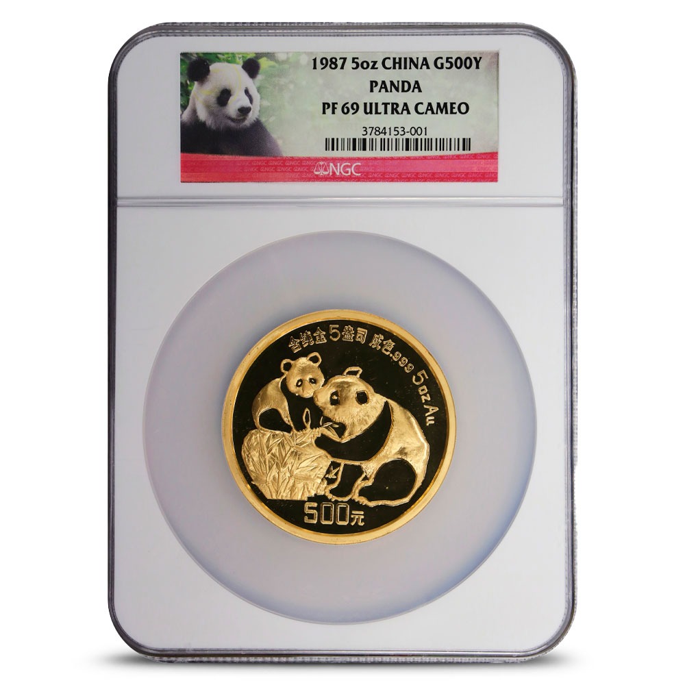 1987 5 oz Proof Chinese Gold Panda