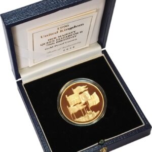1996 Proof £5 Gold Crown Coin 70th Birthday of Queen Elizabeth II Boxed