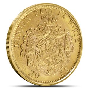 20 Francs Belgium Gold Coin For Sale (XF)