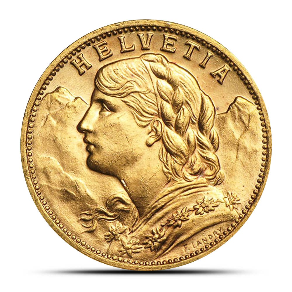 20 Francs Swiss Helvetia Gold Coin