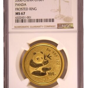 2000 1 oz Chinese Panda Gold Coin Frosted Ring NGC MS67