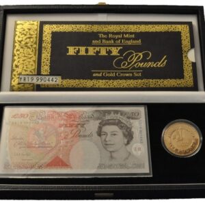 2000 Proof Gold Crown £5 Coin with £50 note Millennium Boxed