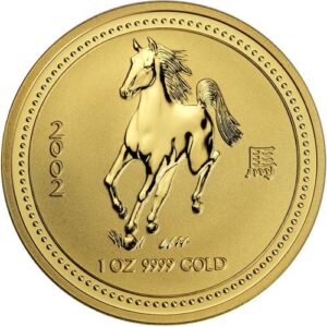 2002 1 oz Australian Gold Lunar Horse Coin (BU)