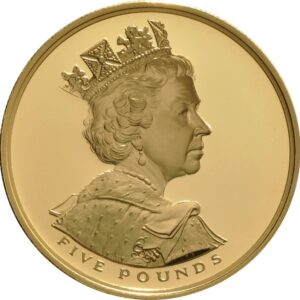 2002 Proof Gold Crown £5 Coin Golden Jubilee Boxed